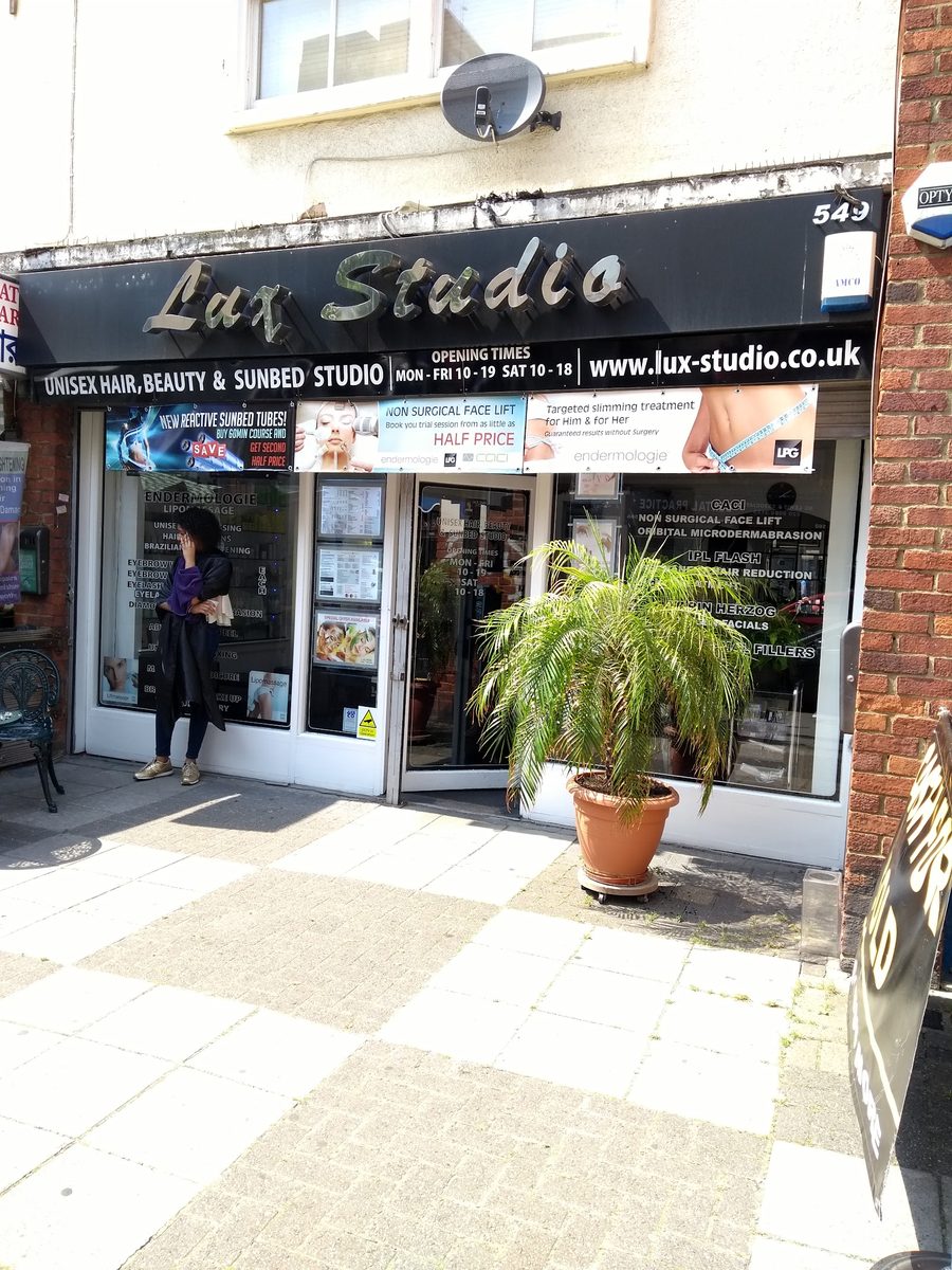 Lux Studio shopfront at 549 Roman Road, Bow, London E3